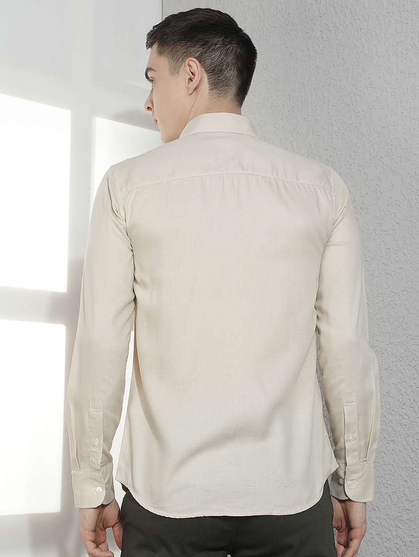 Men Solid Long Sleeve Slim Fit Casual Shirt - 22518770 -  Standard Image - 4