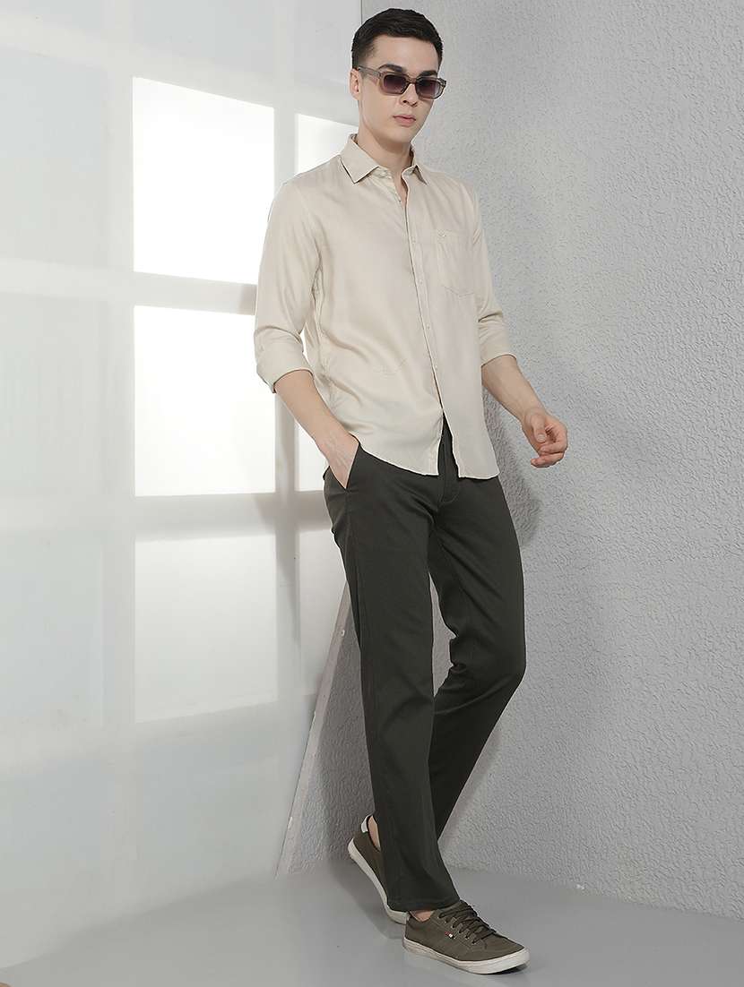 Men Solid Long Sleeve Slim Fit Casual Shirt - 22518770 -  Standard Image - 6