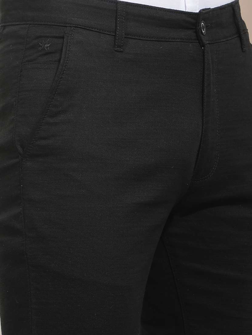 Men Solid Mid Rise Flat Front Chinos - 22518790 -  Standard Image - 1