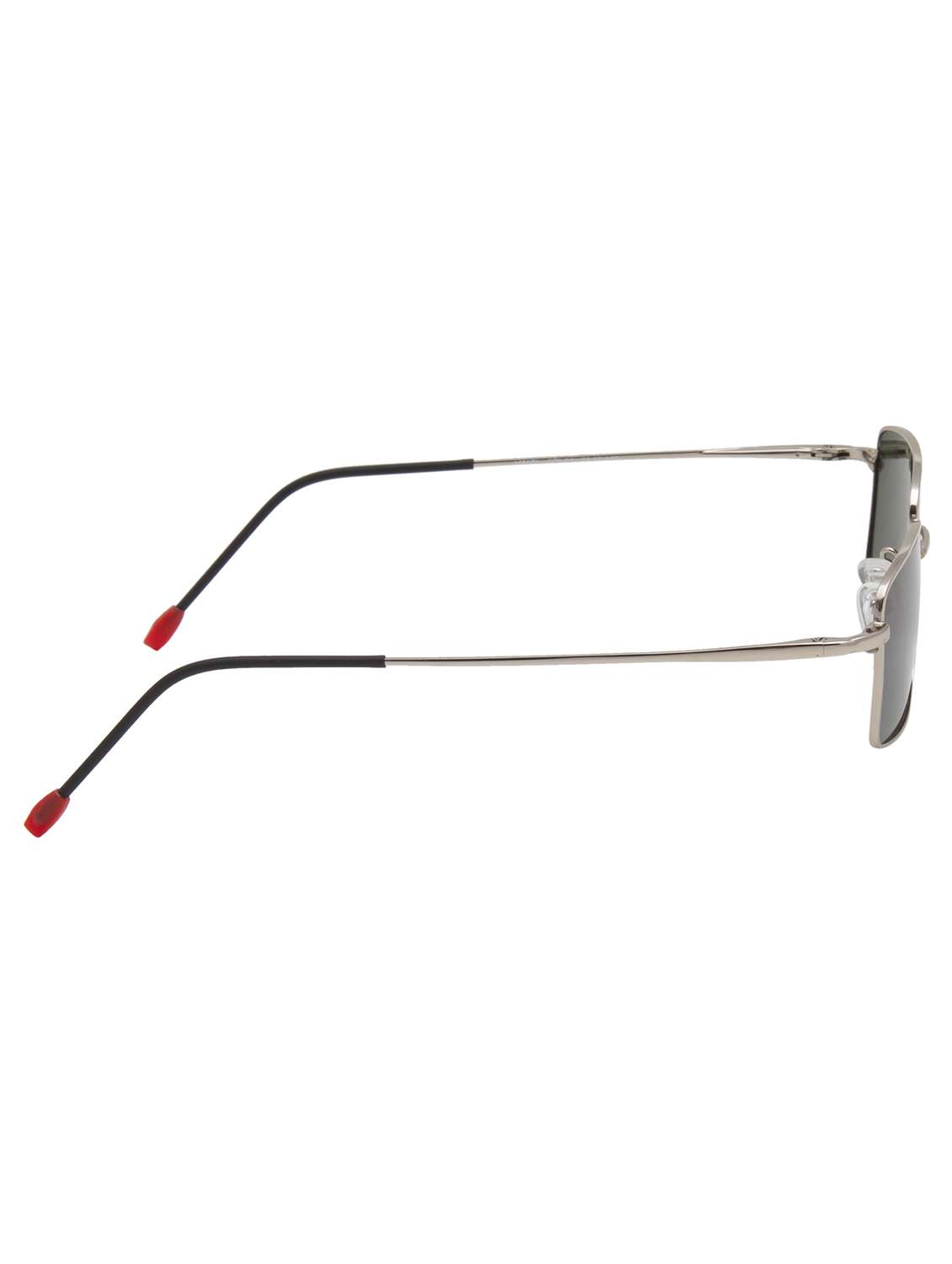 ted smith unisex silver-green aesthetic minimalist rectangle sunglasses with polarised lens - 22519081 -  Standard Image - 4