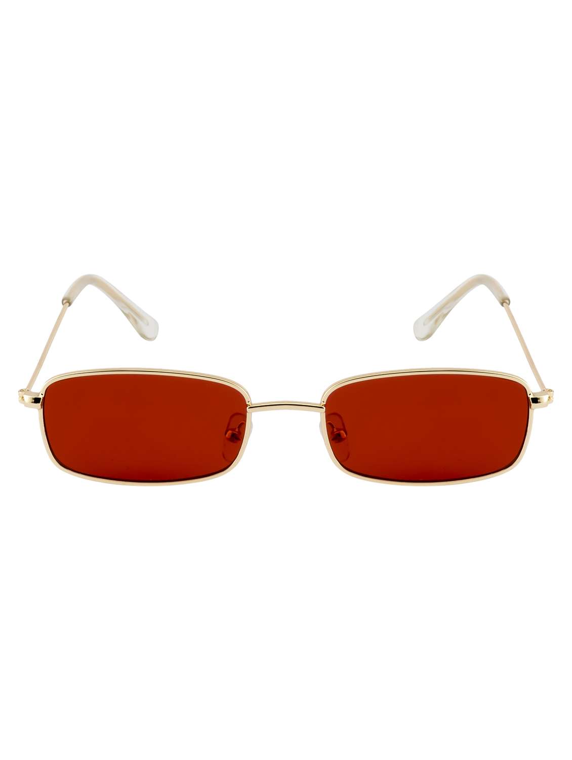 ted smith unisex red lens & gold-toned wayfarer sunglasses with uv protected lens - 22519091 -  Standard Image - 1