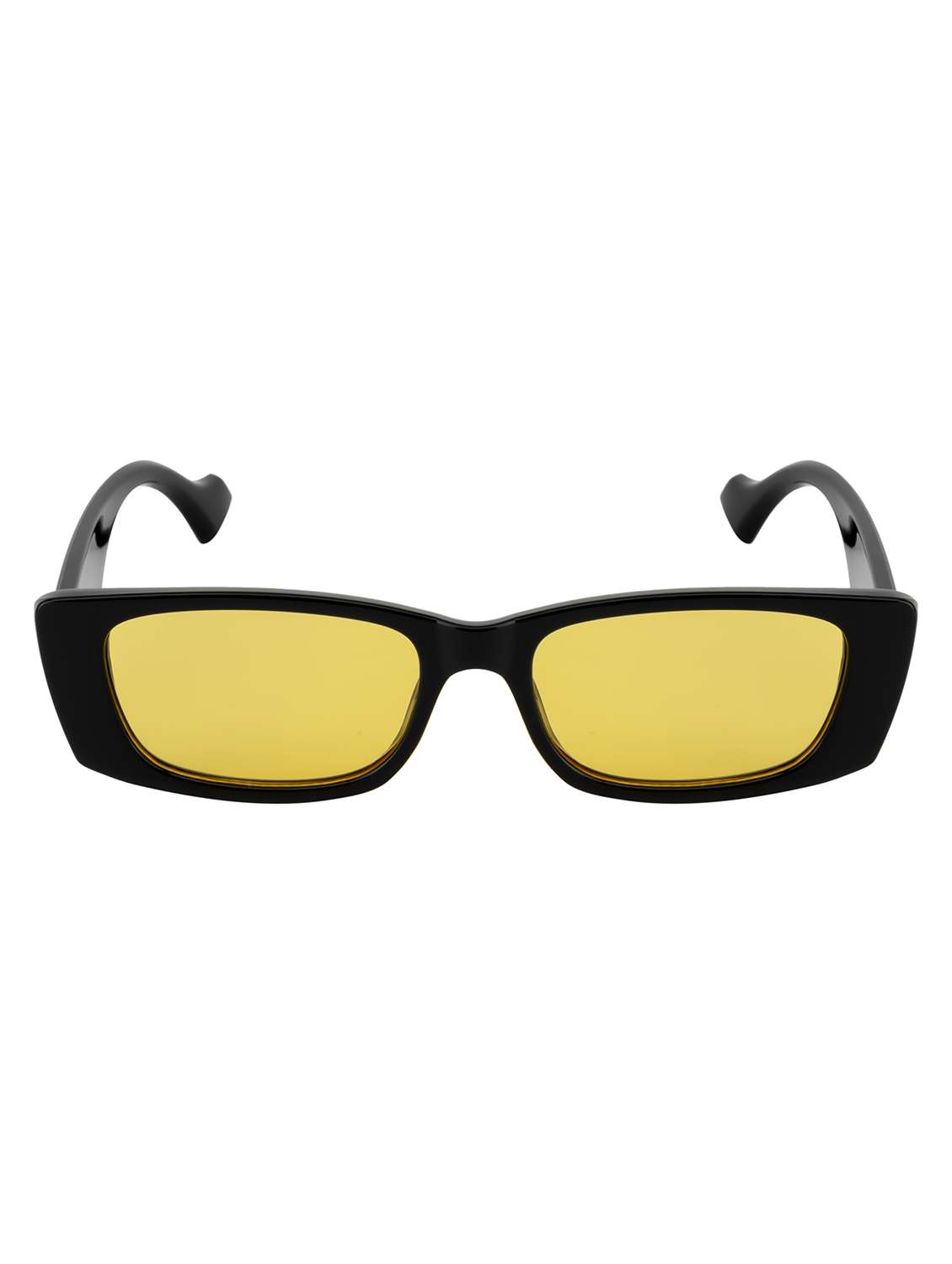 ted smith yellow lens & black rectangle sunglasses with uv protected lens - 22519093 -  Standard Image - 1
