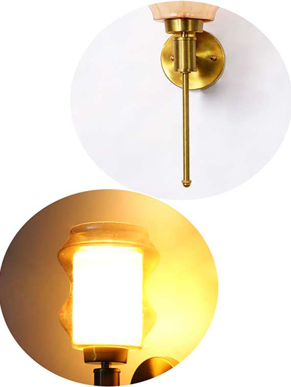 Damru Glass Designer Wall Lamp Amber Glass - 22519100 -  Standard Image - 4