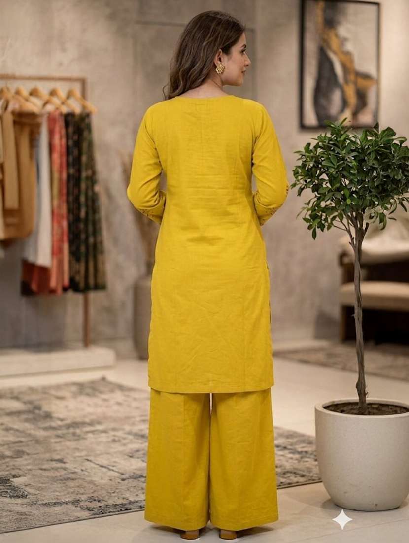 women embroidered long sleeve kurta palazzo set - 22519125 -  Standard Image - 1