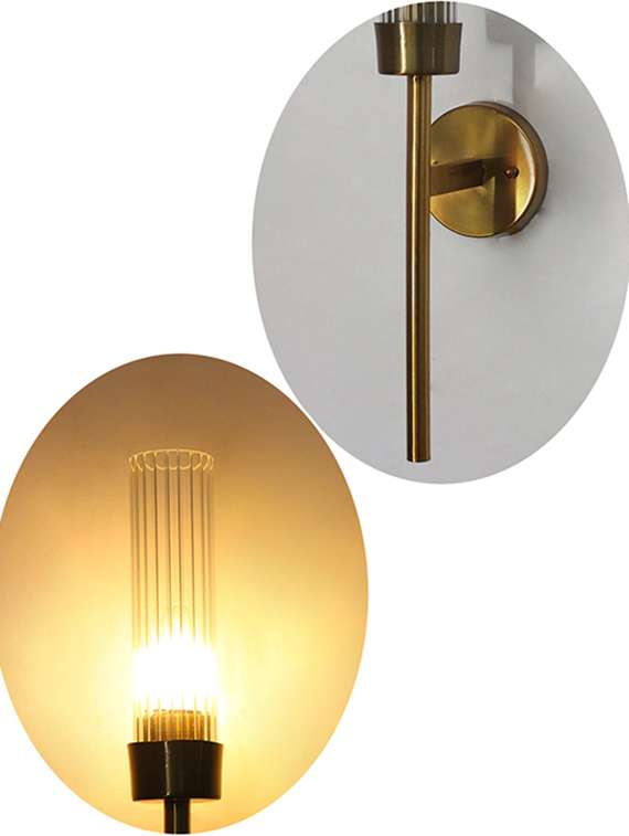 clear glass slim linear wall lamp brass - 22519337 -  Standard Image - 4