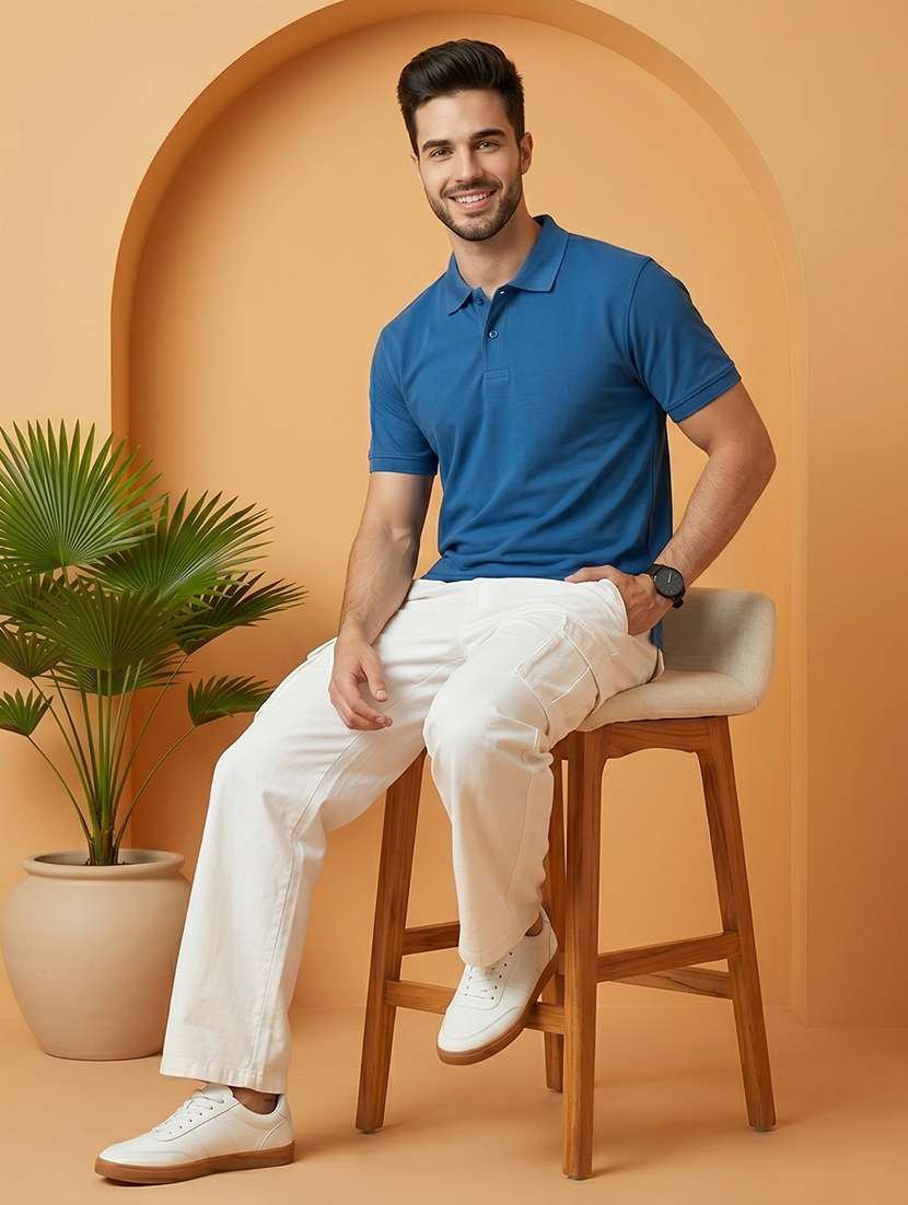 men solid short sleeve regular fit polo t-shirt - 22520662 -  Standard Image - 4