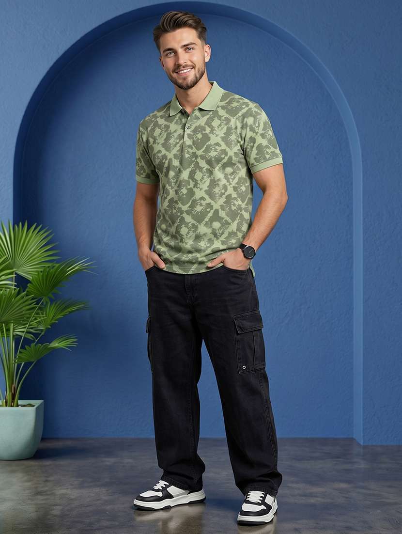 men printed short sleeve regular fit polo t-shirt - 22520668 -  Standard Image - 4