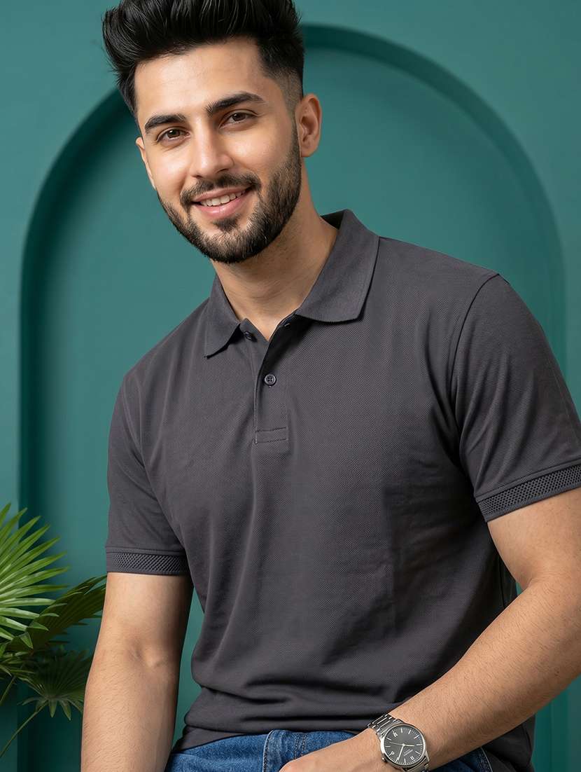 men solid short sleeve regular fit polo t-shirt - 22520671 -  Standard Image - 1