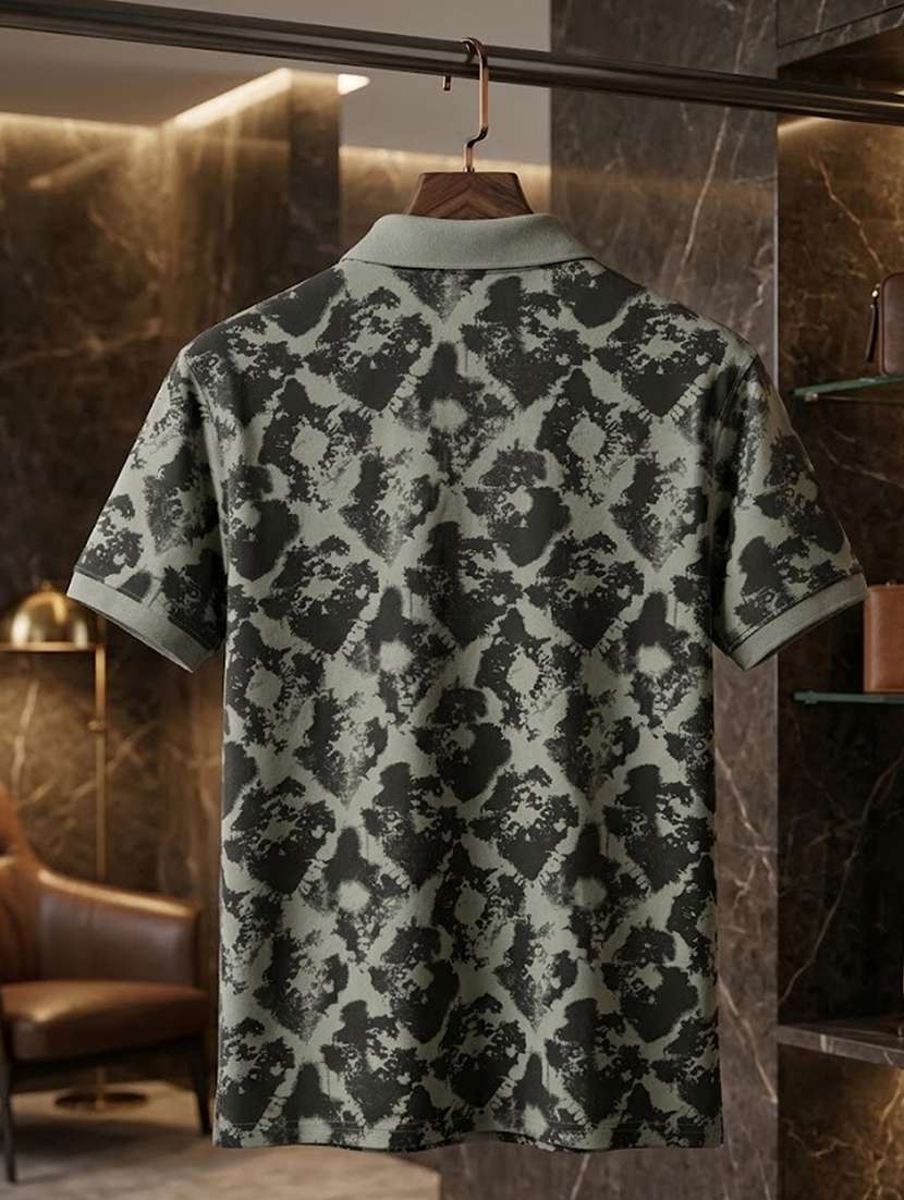 men printed short sleeve regular fit polo t-shirt - 22520678 -  Standard Image - 4