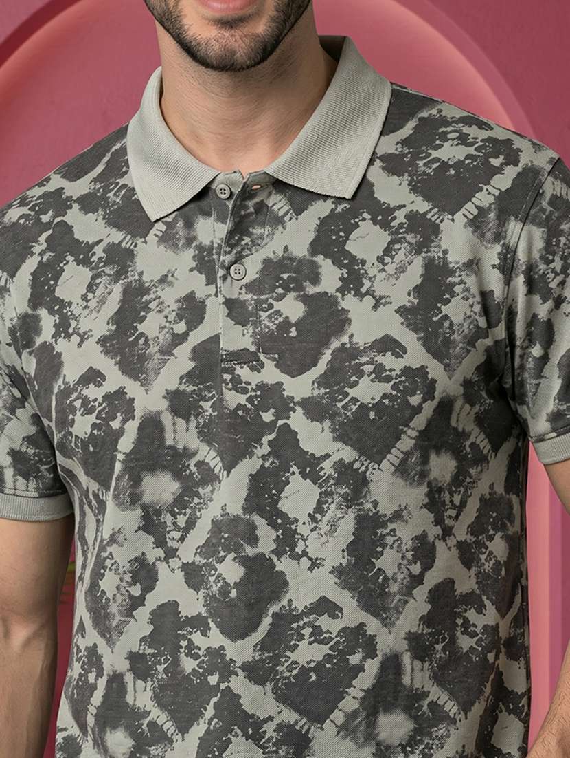 men printed short sleeve regular fit polo t-shirt - 22520690 -  Standard Image - 1