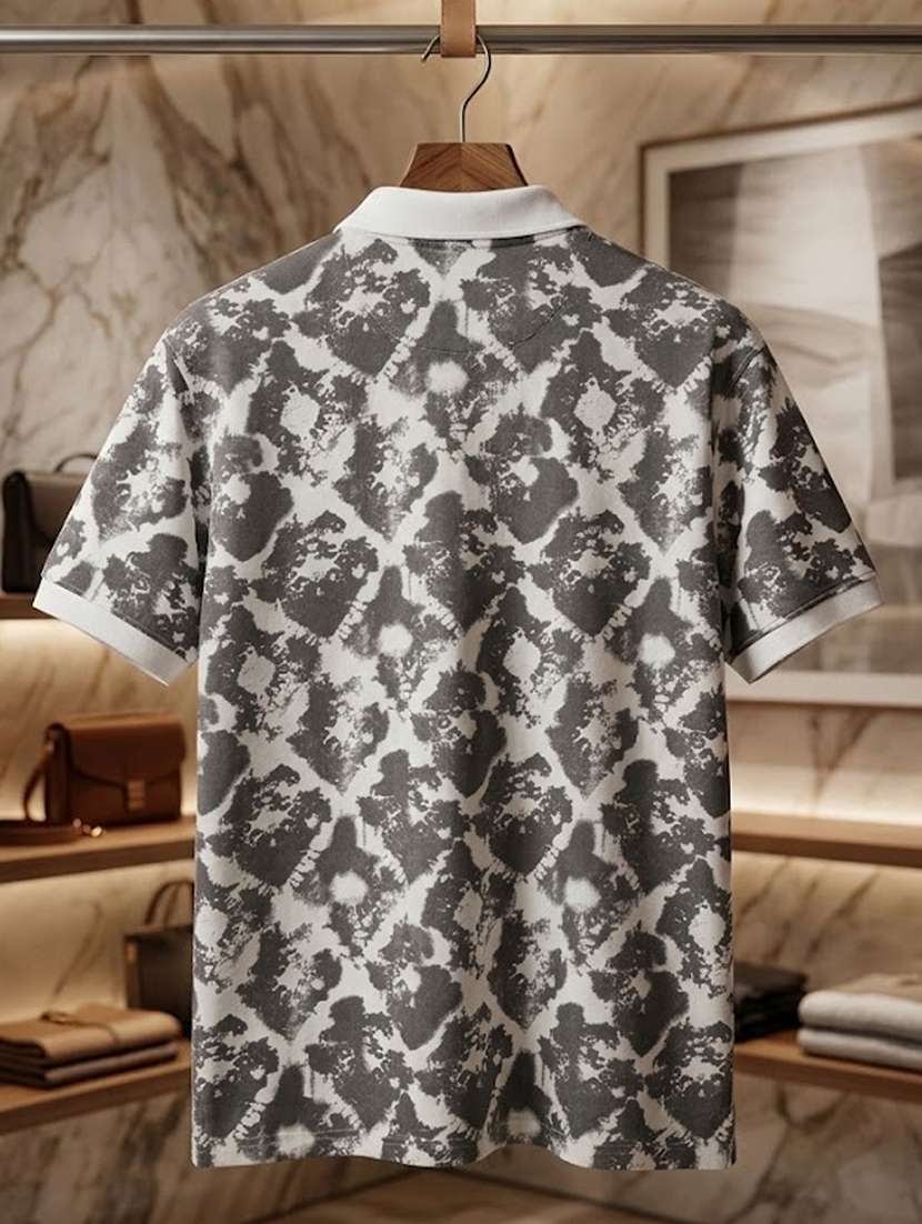women printed short sleeves oversized polo t-shirt - 22520712 -  Standard Image - 4