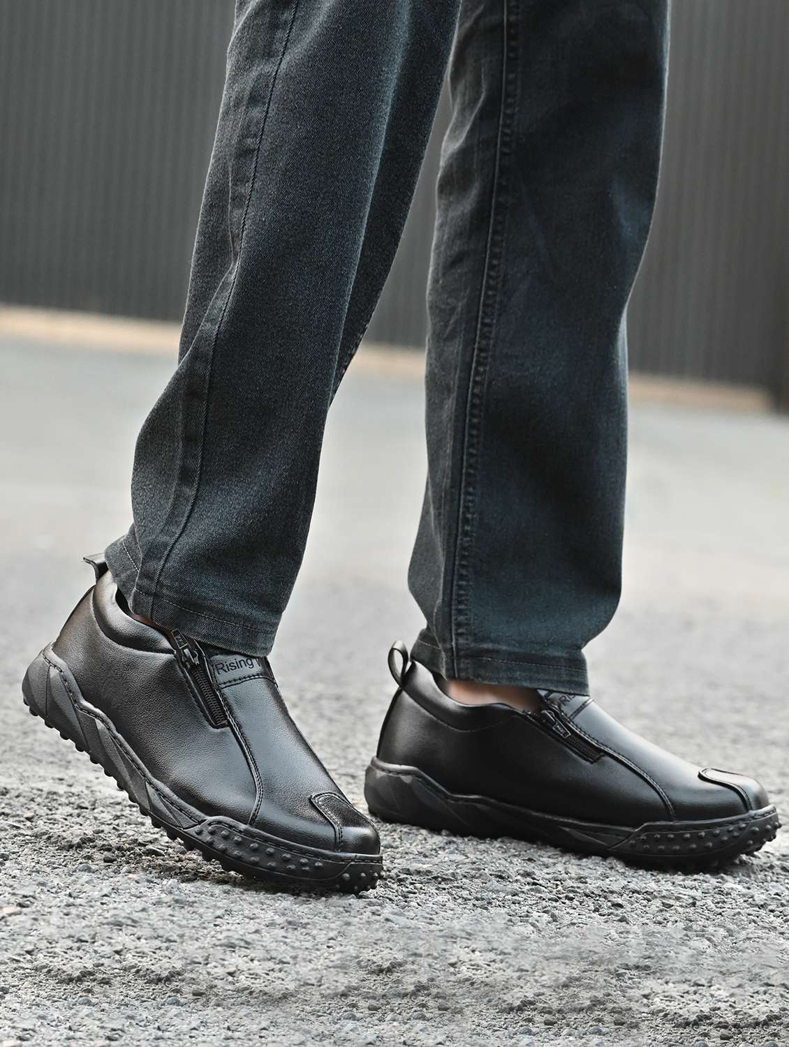 men black slip on caual shoes - 22520736 -  Standard Image - 4