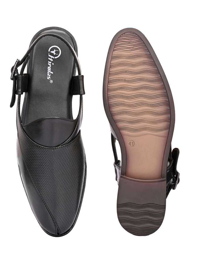 Men Solid Back Strap Sandal - 22520794 -  Standard Image - 4