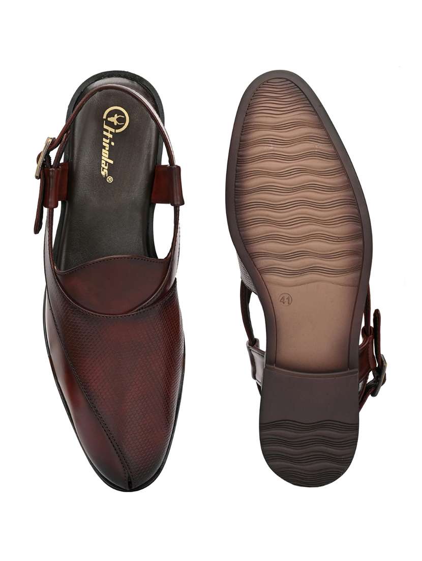 men solid back strap sandal - 22520795 -  Standard Image - 4