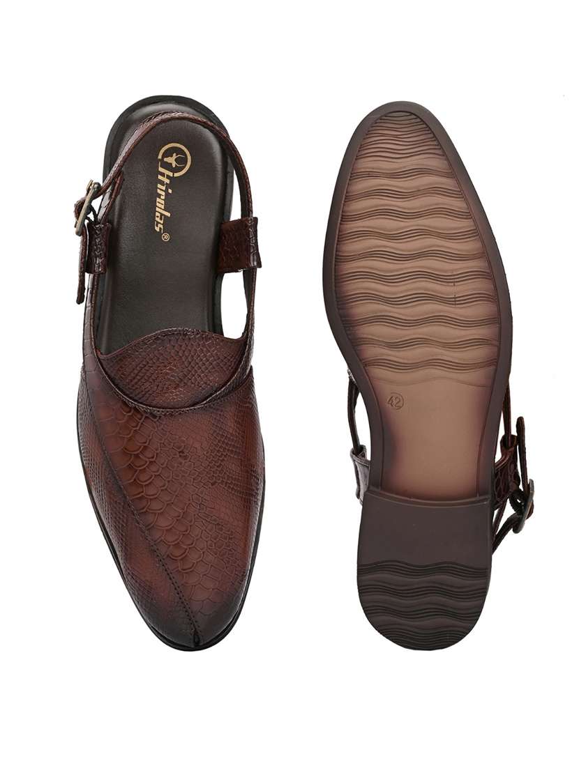 men textured back strap sandal - 22520797 -  Standard Image - 4