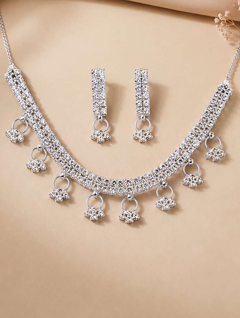 choker rhinestone crystal necklace and earrings set  - 22520808 -  Standard Image - 1