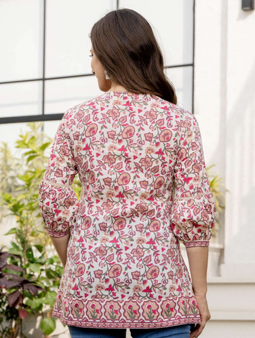 women printed notch neck a-line tunic - 22520860 -  Standard Image - 4
