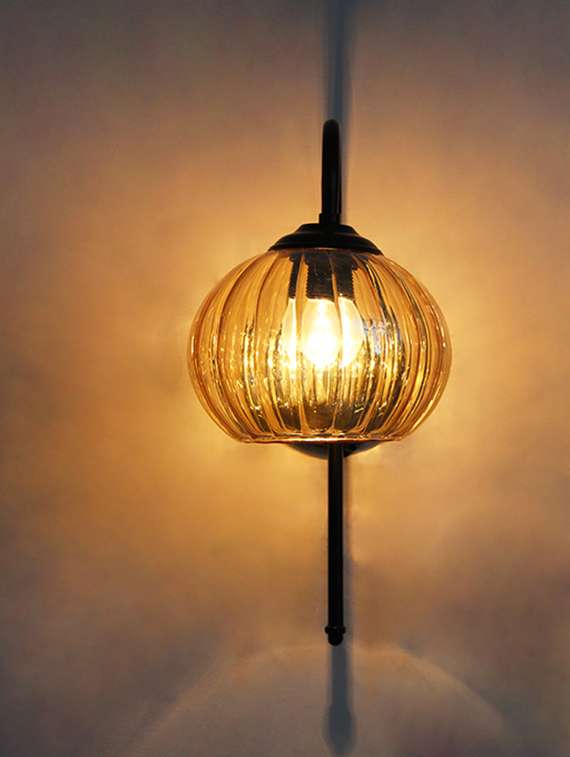 modern amber hanging black wall lamp - 22520882 -  Standard Image - 1