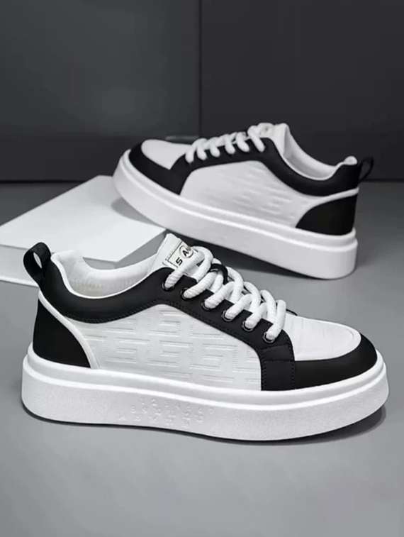 men color block lace up sneaker