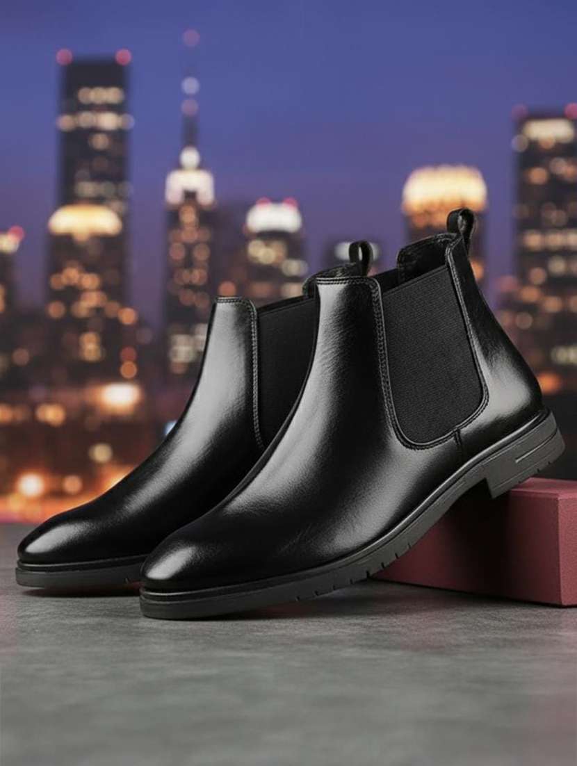 men black slip on boot