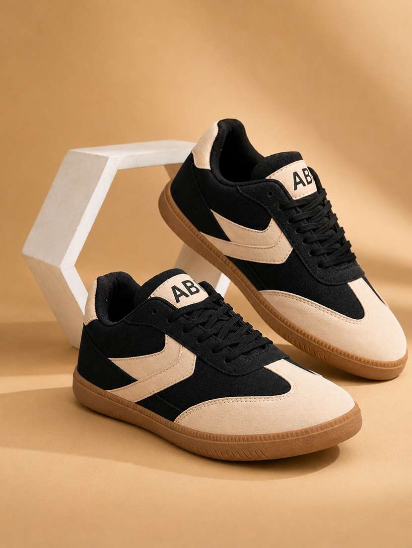 men colourblocked lace up sneaker