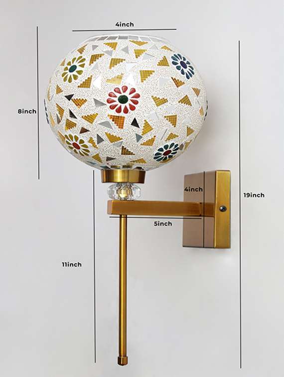 white tipni colourful glass crystal wall light - 22520927 -  Standard Image - 4