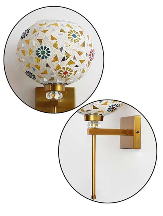 white tipni colourful glass crystal wall light - 22520927 -  Standard Image - 6