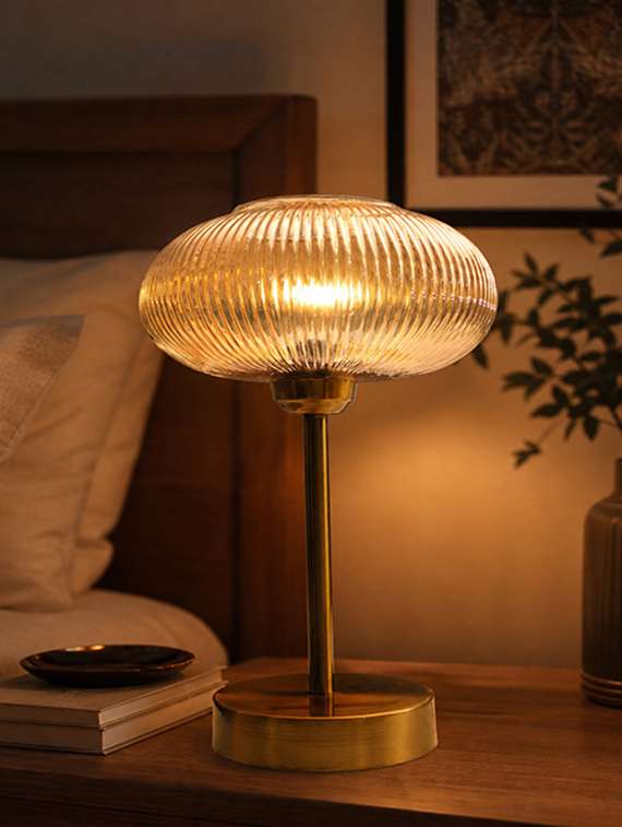 aurora ribbed glass table lamp - 22520929 -  Standard Image - 1
