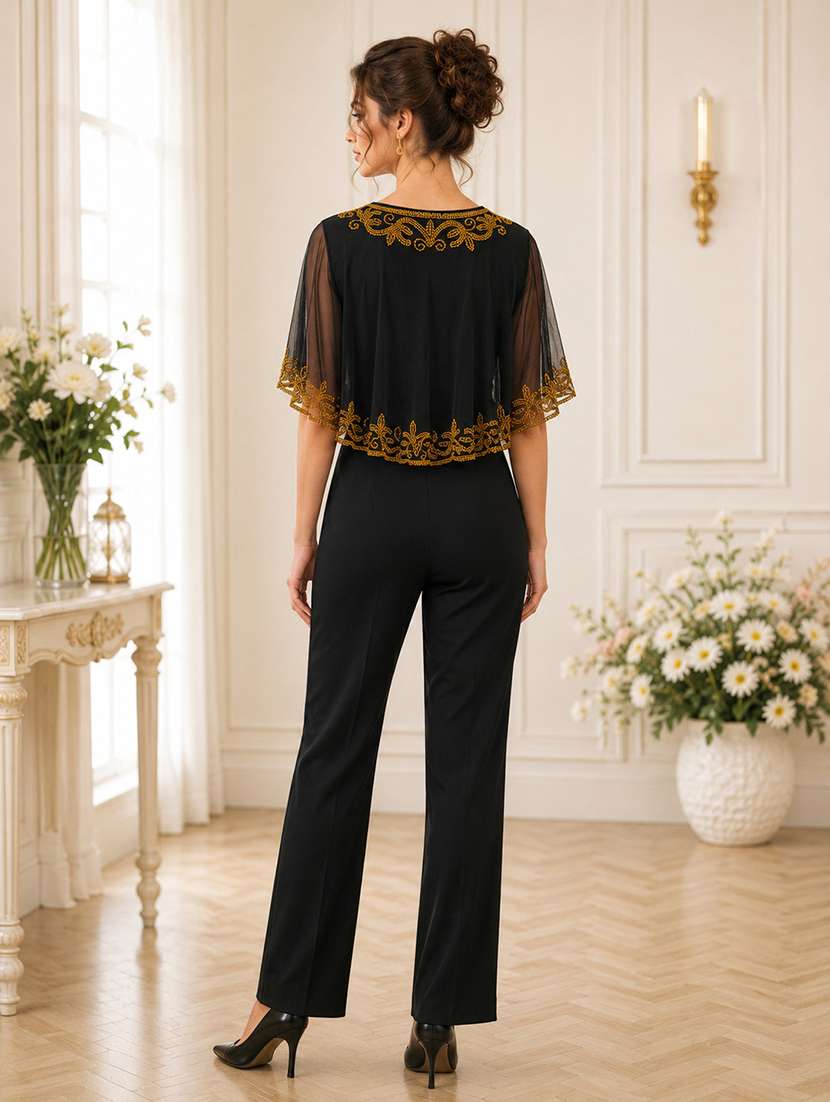 women embroidered round neck poncho - 22520946 -  Standard Image - 4