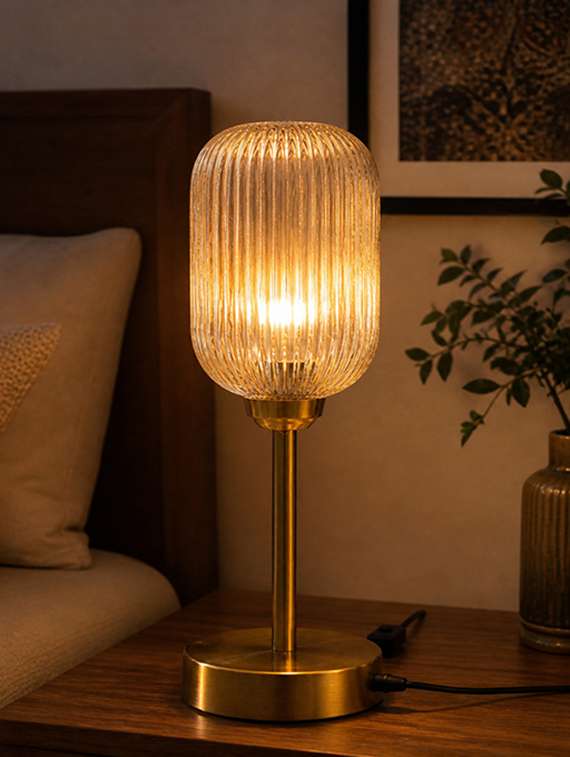 elara ribbed cylinder table lamp - 22520959 -  Standard Image - 1