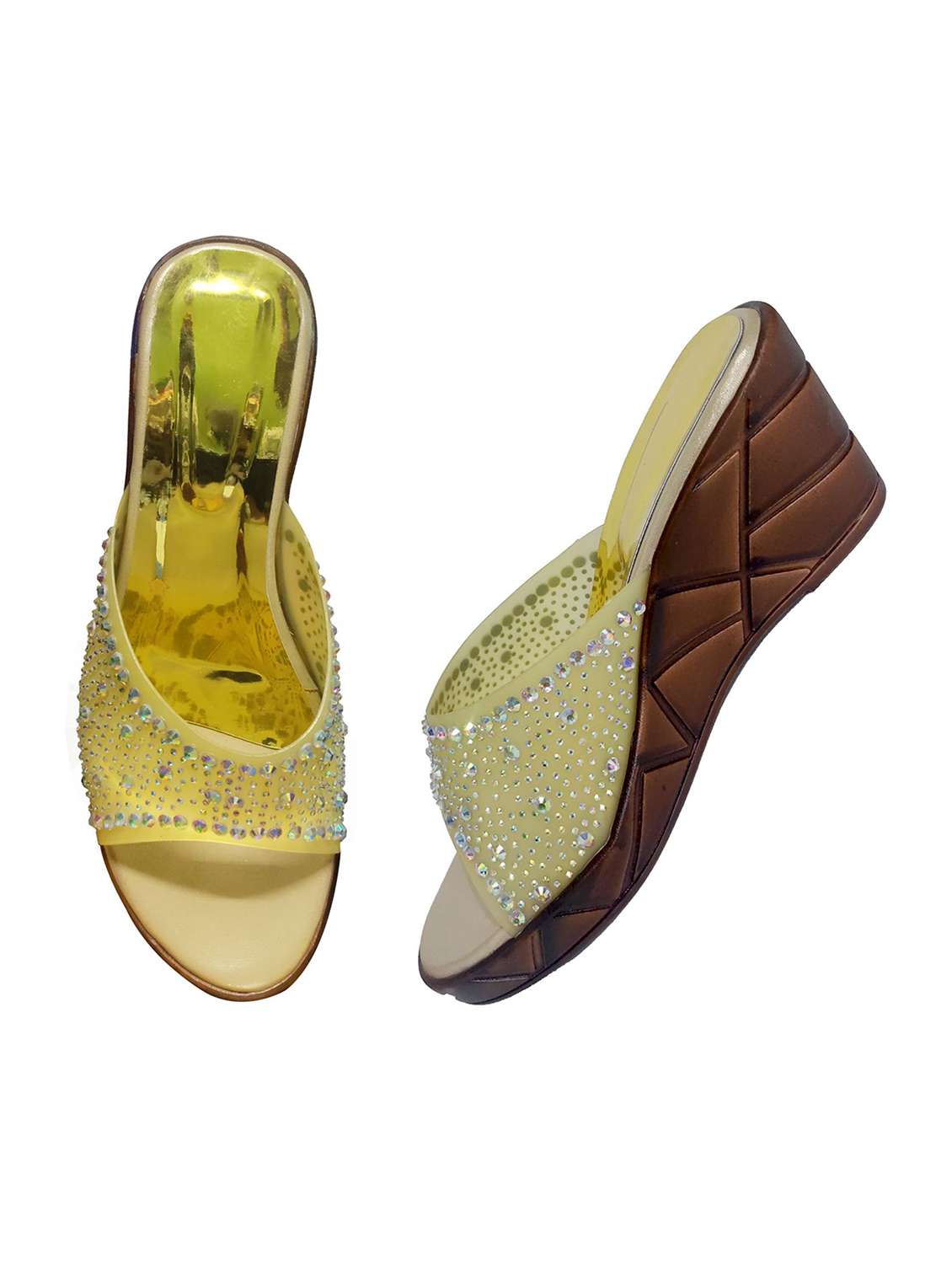 women embellished slip on wedges - 22520973 -  Standard Image - 1