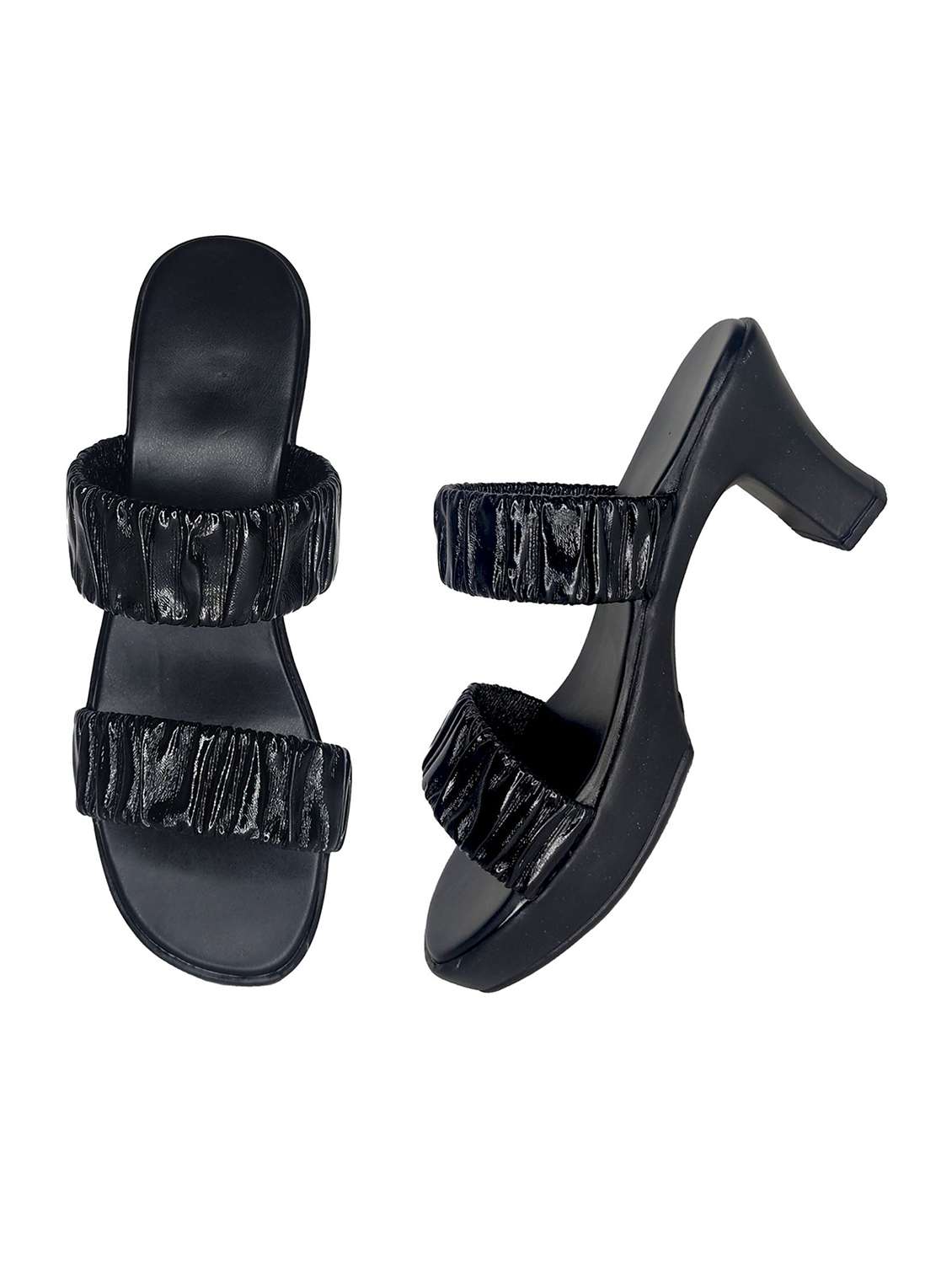 Women Textured Slip On Block Heel Sandal - 22520981 -  Standard Image - 1