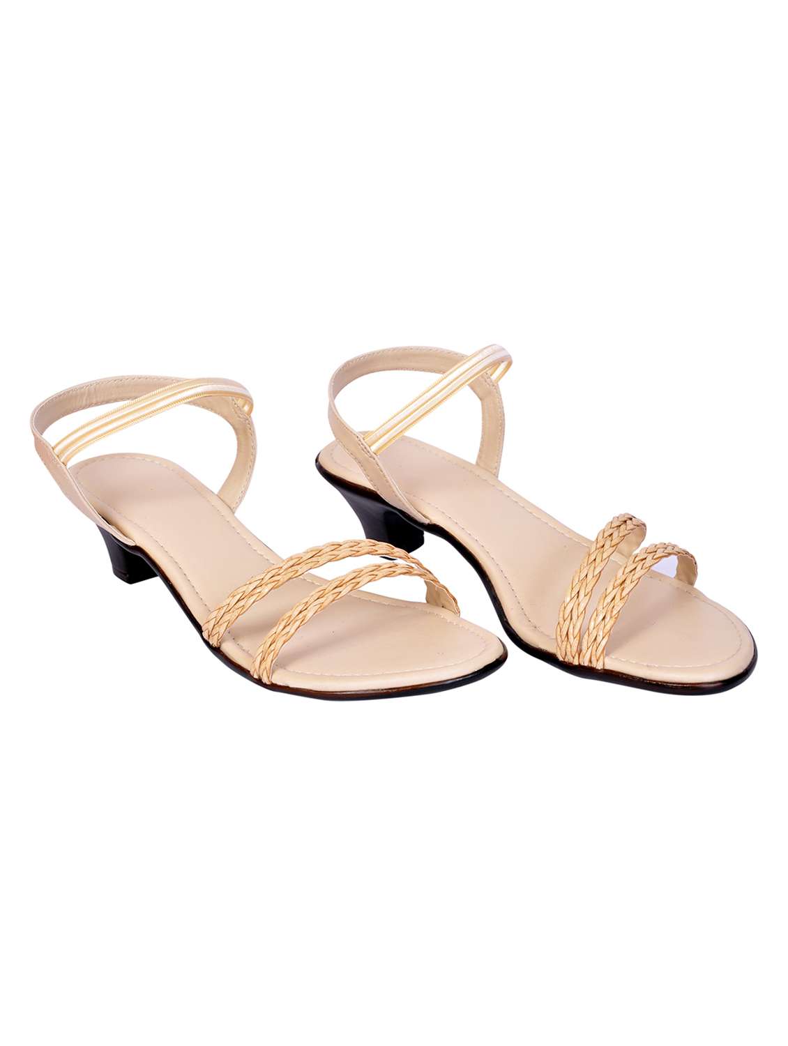 women textured ankle strap sandal