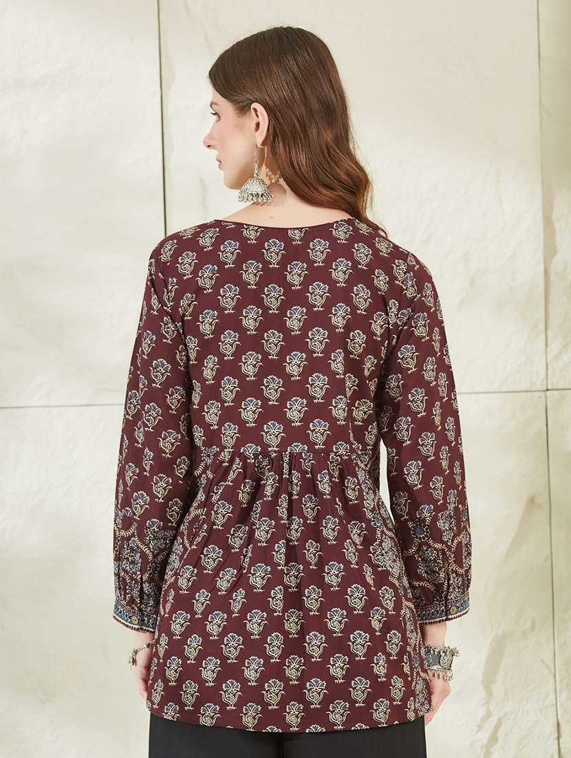 women printed notch neck a-line tunic - 22520998 -  Standard Image - 4