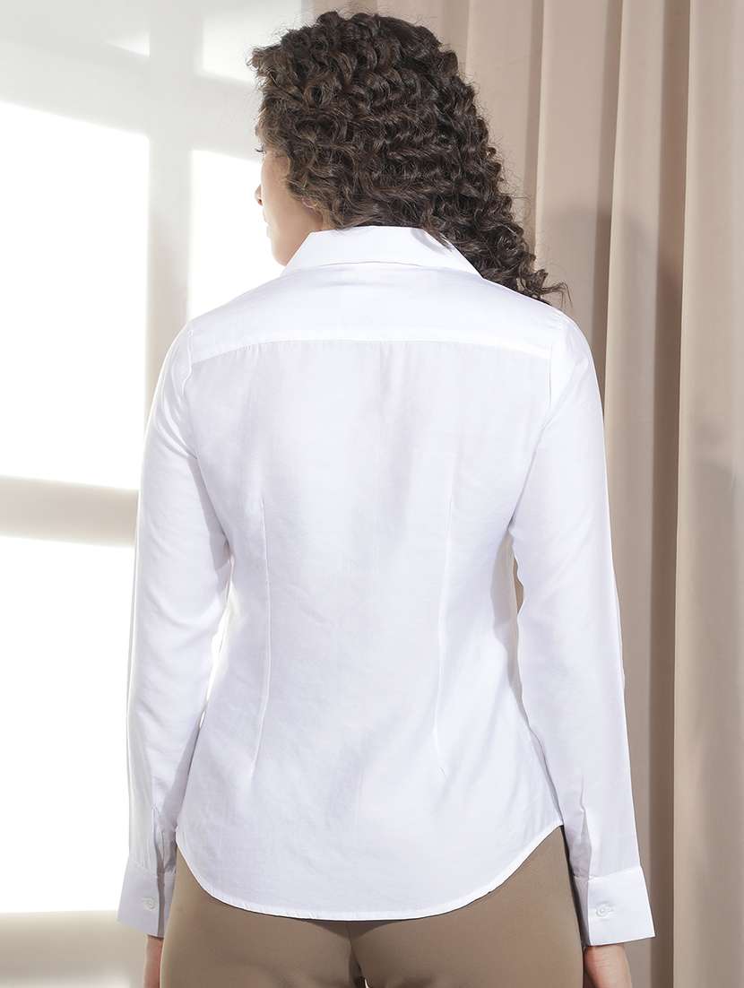 Women Solid Collared Regular Shirt - 22521041 -  Standard Image - 4