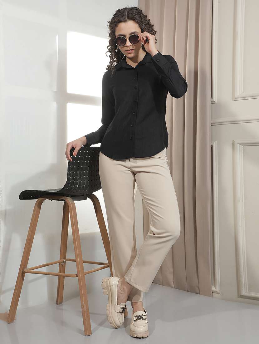 Women Solid Collared Regular Shirt - 22521042 -  Standard Image - 6