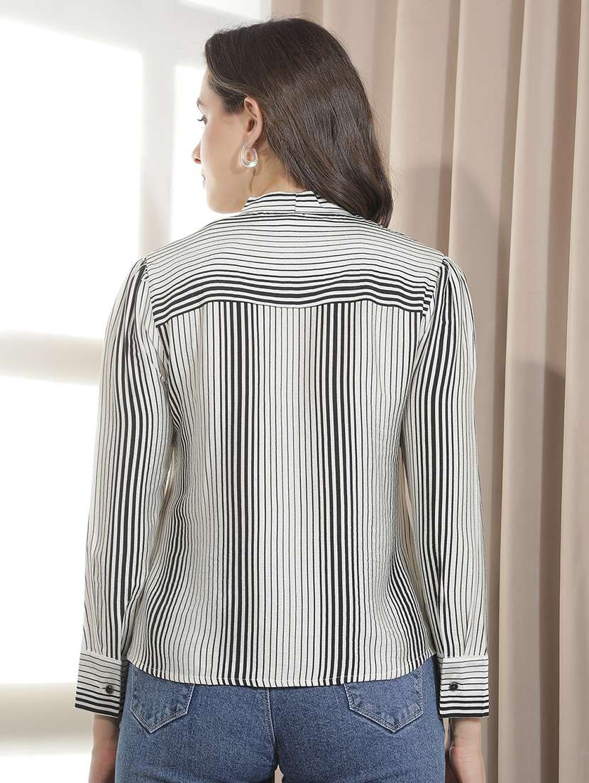 Women Printed Tie Up Neck Regular Top - 22521078 -  Standard Image - 4