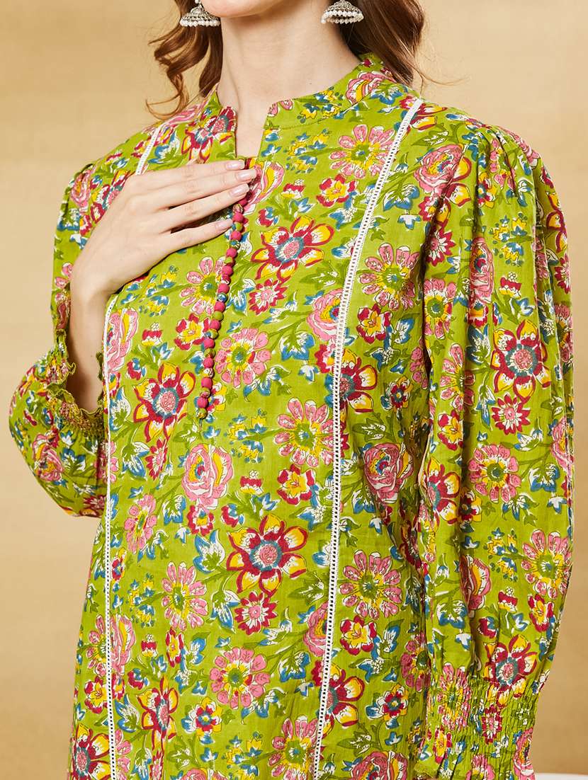 women printed long sleeves kurta salwar set - 22521180 -  Standard Image - 1