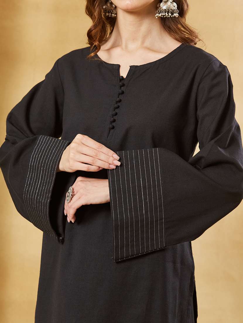 women solid long sleeves kurta salwar set  - 22521181 -  Standard Image - 1