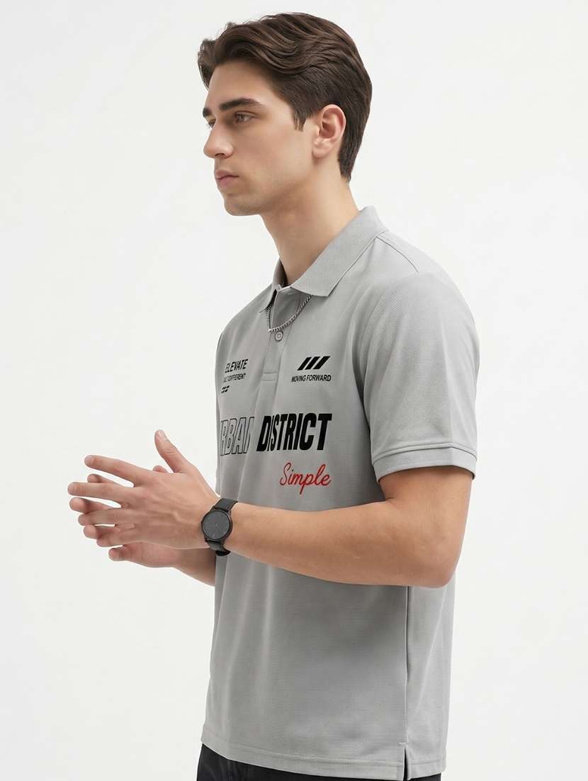 men typographic short sleeve regular fit polo t-shirt - 22521259 -  Standard Image - 1
