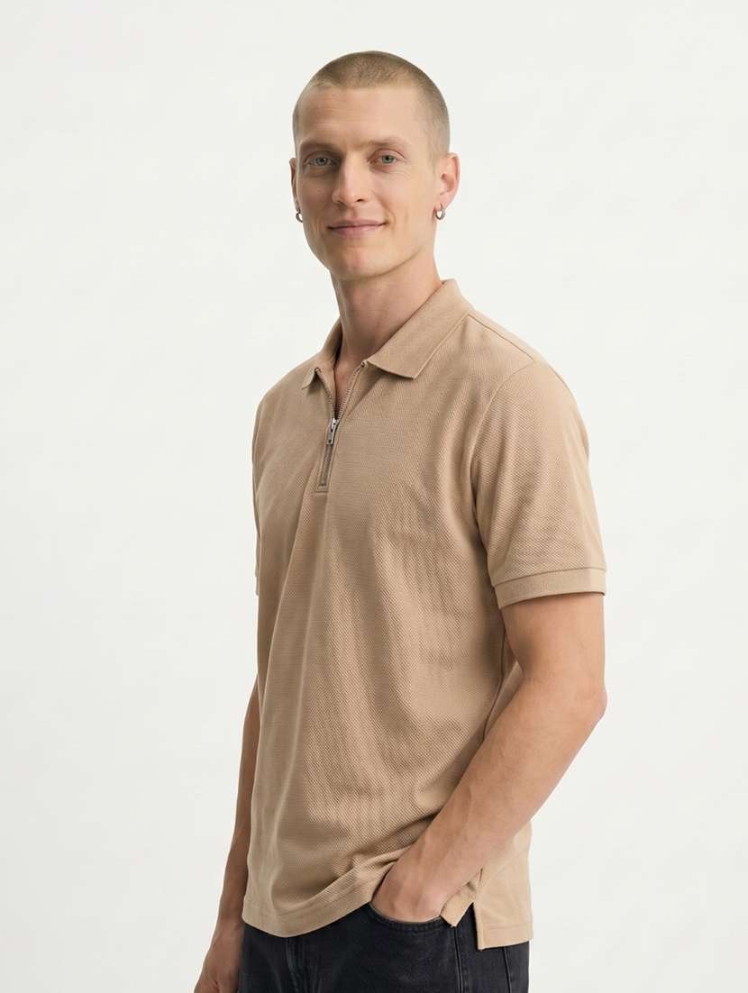 men solid short sleeve regular fit polo t-shirt - 22521268 -  Standard Image - 1