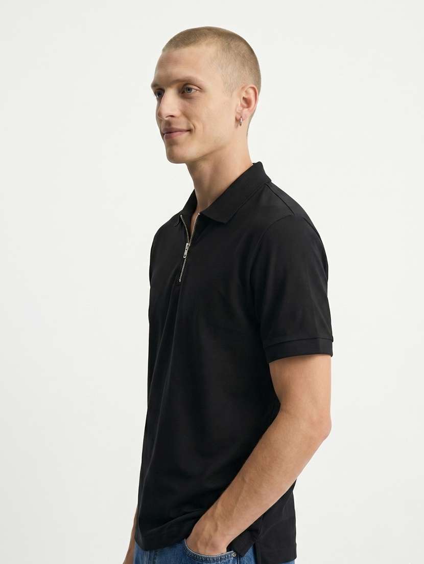 men solid short sleeve regular fit polo t-shirt - 22521269 -  Standard Image - 1