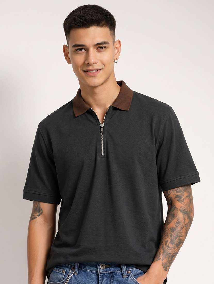men solid short sleeve regular fit polo t-shirt