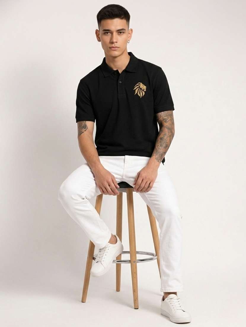 men solid short sleeve regular fit polo t-shirt - 22521331 -  Standard Image - 4