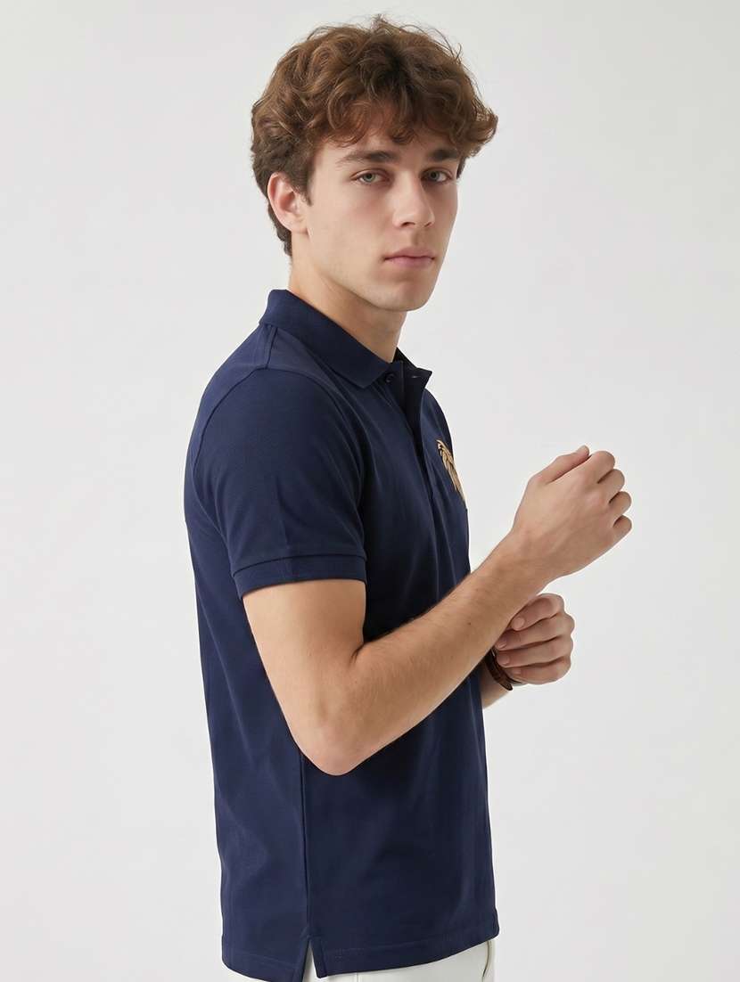 men solid short sleeve regular fit polo t-shirt - 22521334 -  Standard Image - 1
