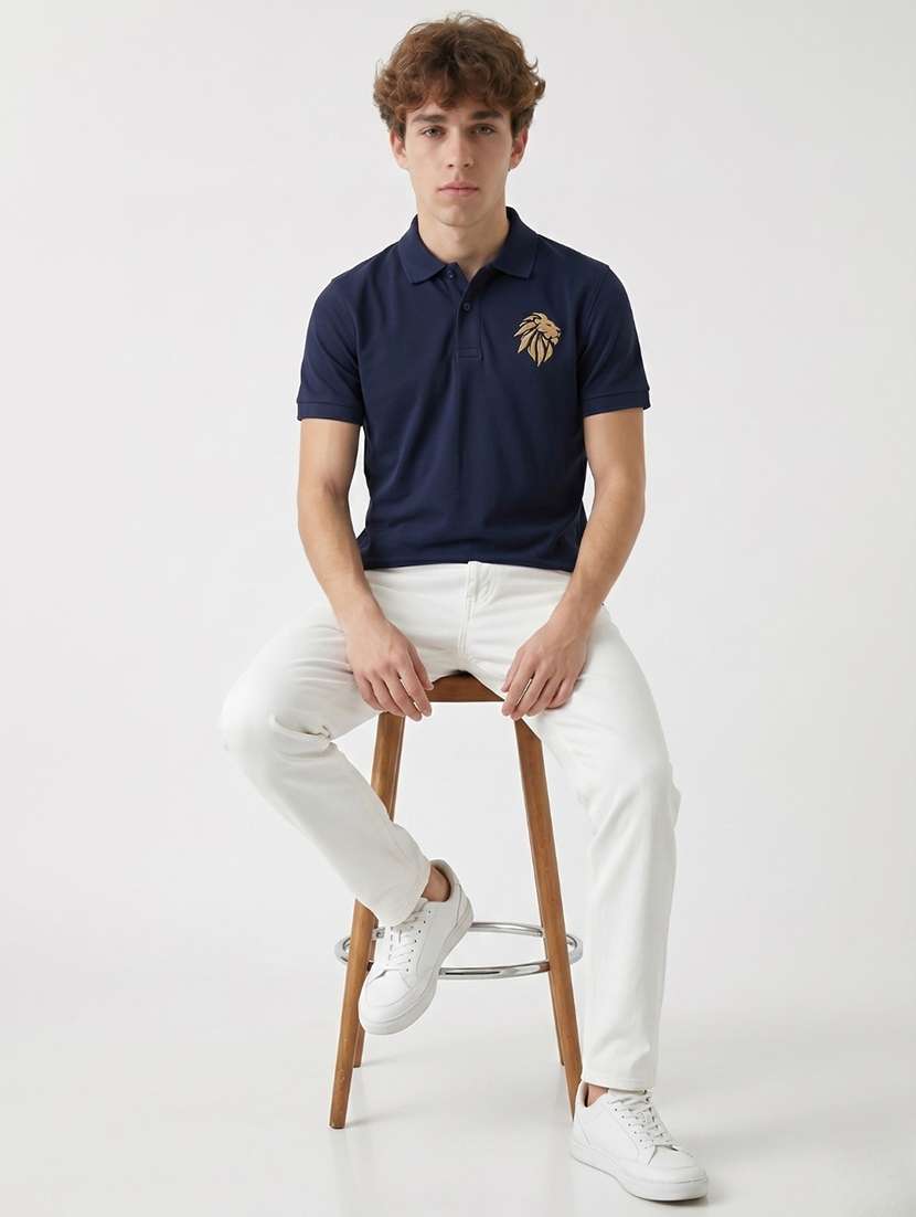 men solid short sleeve regular fit polo t-shirt - 22521334 -  Standard Image - 4