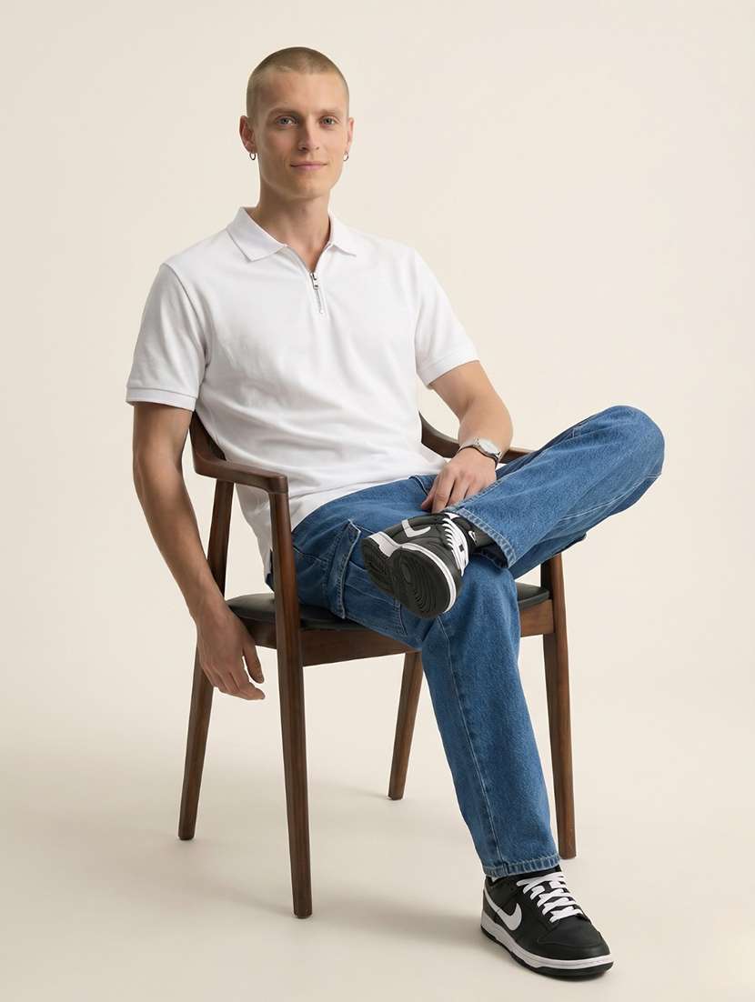 men solid short sleeve regular fit polo t-shirt - 22521340 -  Standard Image - 4
