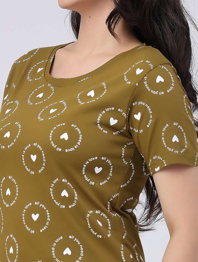 women printed round neck regular t-shirt - 22522281 -  Standard Image - 1