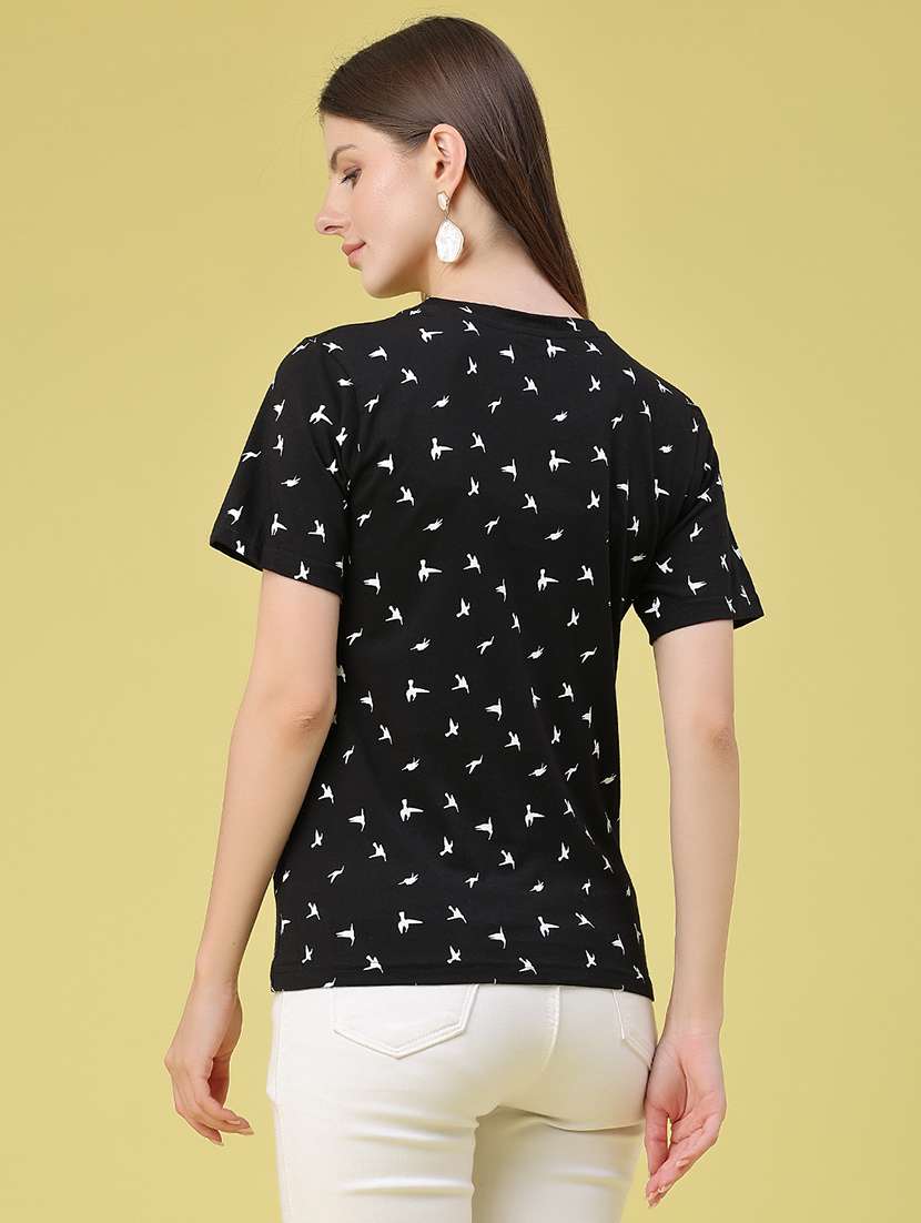 women printed round neck regular t-shirt - 22522282 -  Standard Image - 4