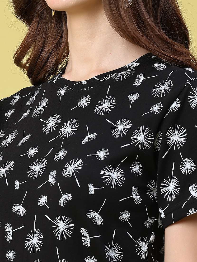 women printed round neck regular t-shirt - 22522283 -  Standard Image - 1